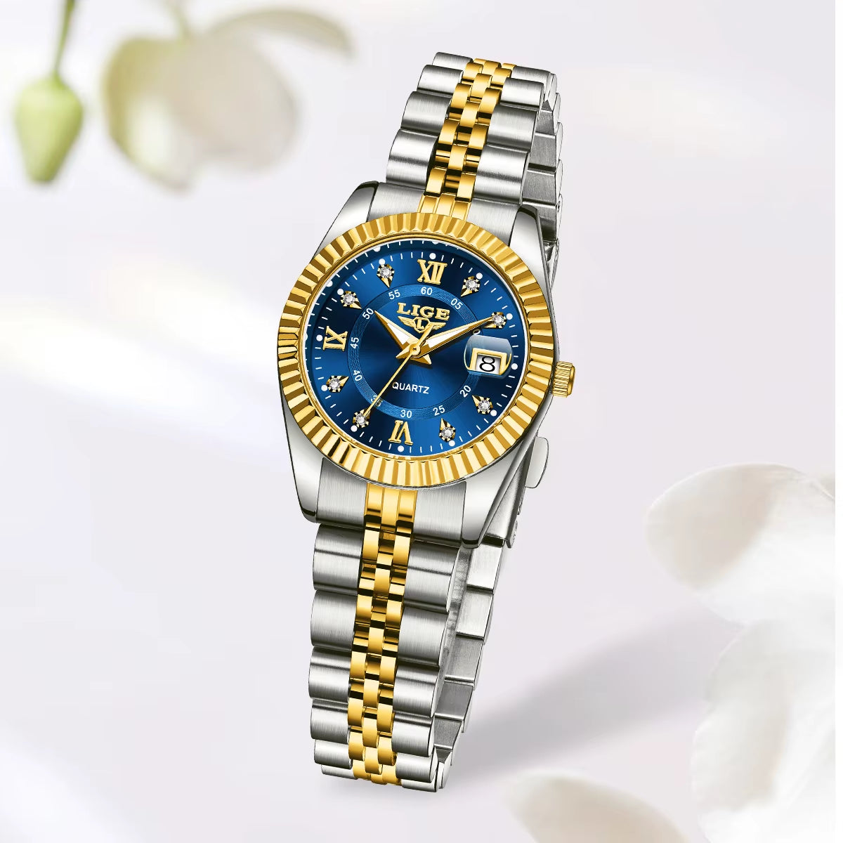 Fashion Woman Watch Stainless Steel Waterproof Auto Date Elegant Ladies Wristwatch Luxury Original Quartz Watch for Women