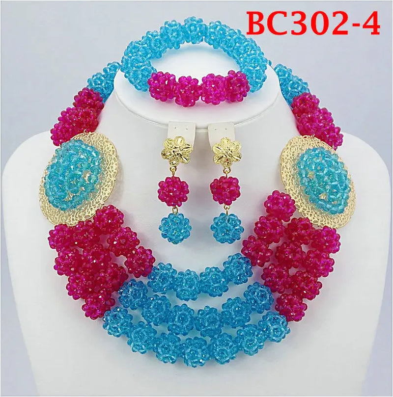 African Coral Bead Jewelry Set for Weddings - Nigerian-Inspired Collection