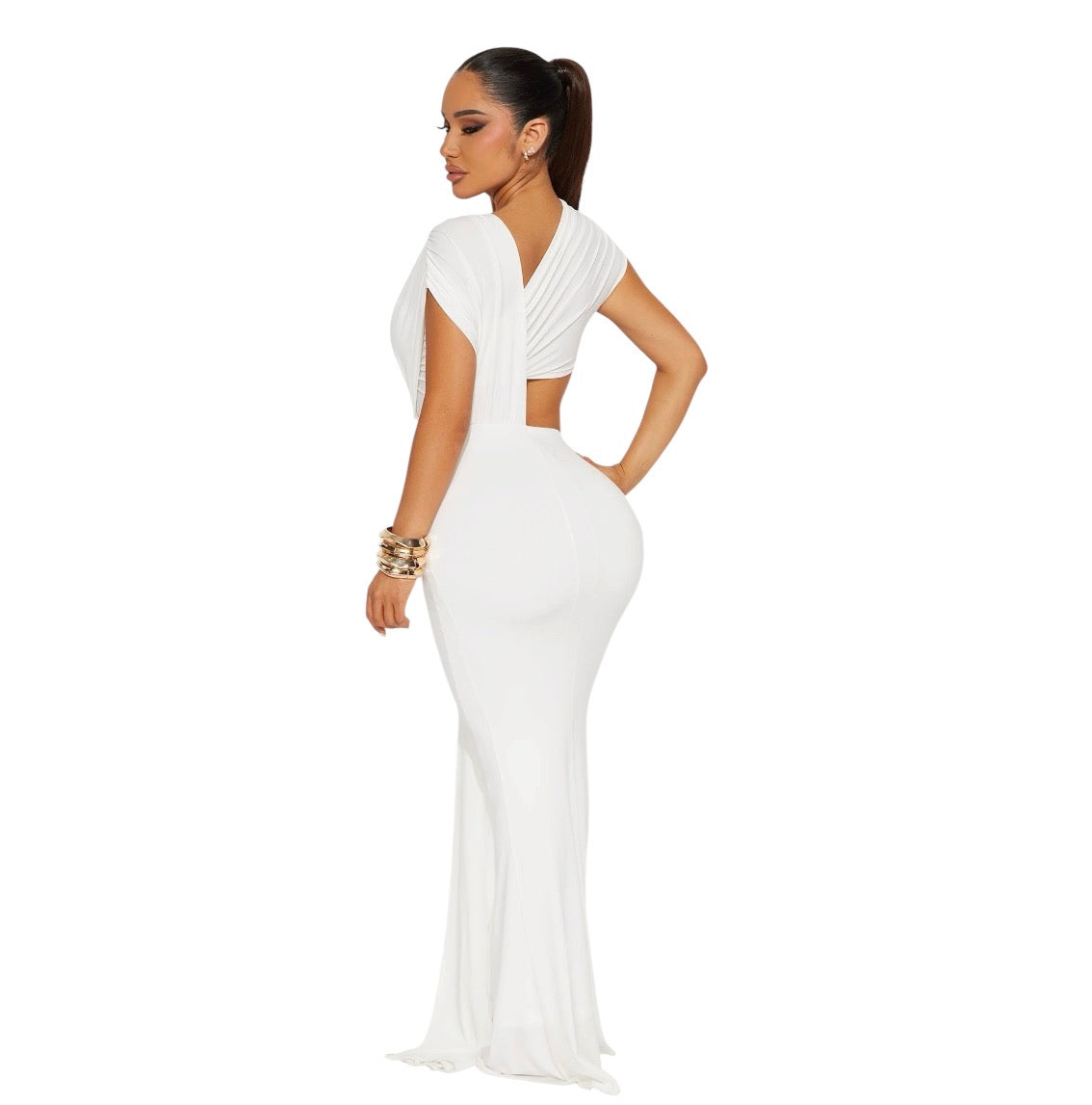 Aria Cut Out Maxi Dress White