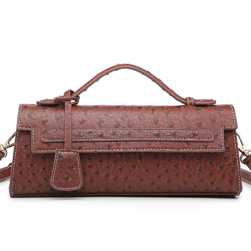 Hot Brand Design Ostrich/Snake Print Women Bag Handbag Ladies Handbags Fashion Luxury Brands Women'S Long Handbags Shoulder Bags