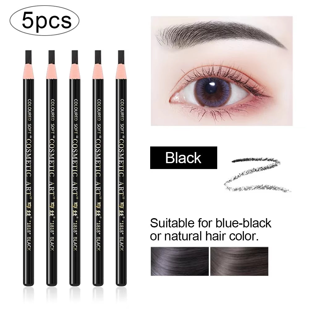 5Pcs Professional Microblading Pencil Permanent Eyebrow Pencil Tattoo Waterproof Art Tint Makeup Eye Brow Pen Enhancers Cosmetic