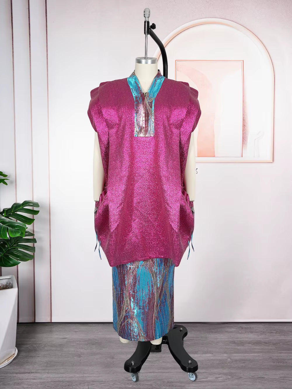 African Clothes for Women 2 PCS Sets Tops and Skirts Suits Dashiki Ankara Turkey Outfits Gown plus Size Wedding Party Dresses