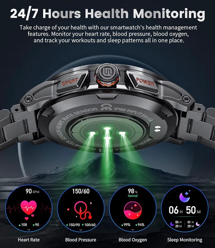 LIGE Smart Watch for Men 1.43 AMOLED Bluetooth Calling 110+ Sports