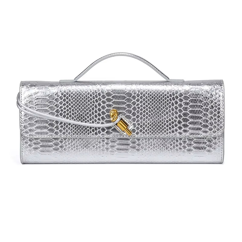 Luxury Design Top-Handle Bag for Women Evening Handbag Long Purse, Crocodile Pattern Crossbody Shoulder Bags Fashionable Outfits