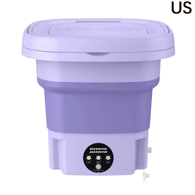 8L Portable Small Foldable Washing Machine with Spin Dryer for Socks Underwear Panties Washer Household Mini Washing Machine