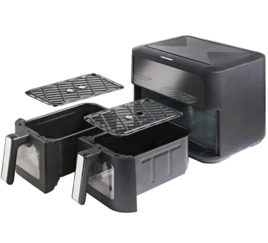 Blaupunkt Express Dual Digital Touchscreen Air Fryer Double Drawer 9L Oil-Free