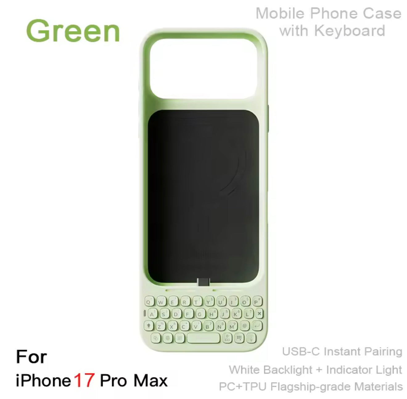 MetaKey Mobile Phone Case With Keyboard PU TPU with Magnetic Support 37 Keys Mini Phone Keyboard For iPhone 16Pro Max 17 Pro Max