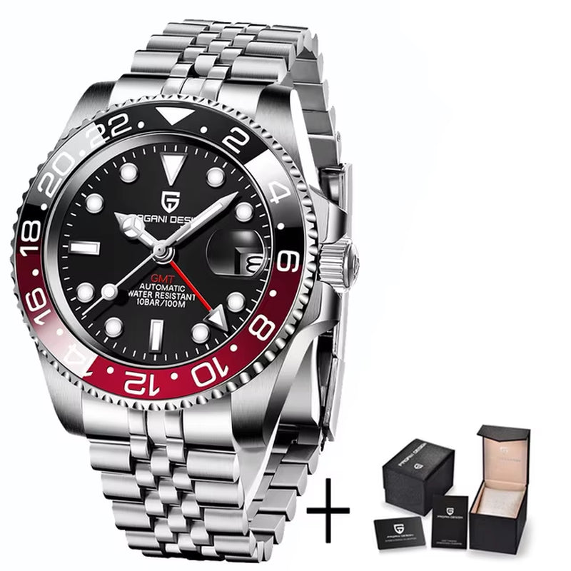 Top Brand Men Mechanical Wristwatches Luxurys Ceramic Bezel GMT Watches Automatic 100M Waterproof Watch for Men