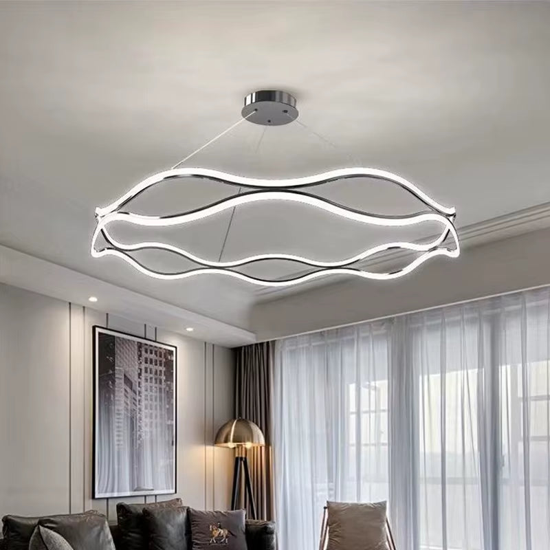 Living Room Ceiling Chandelier with Remote Dimming Modern Dining Room Pendant Lamp Home Decor Luxury Bedroom LED Hanging Lights