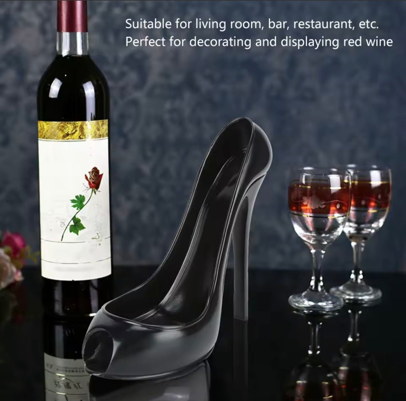 Creative High-Heeled Shoe Wine Rack – Stylish Table Ornament & Unique Gift Idea