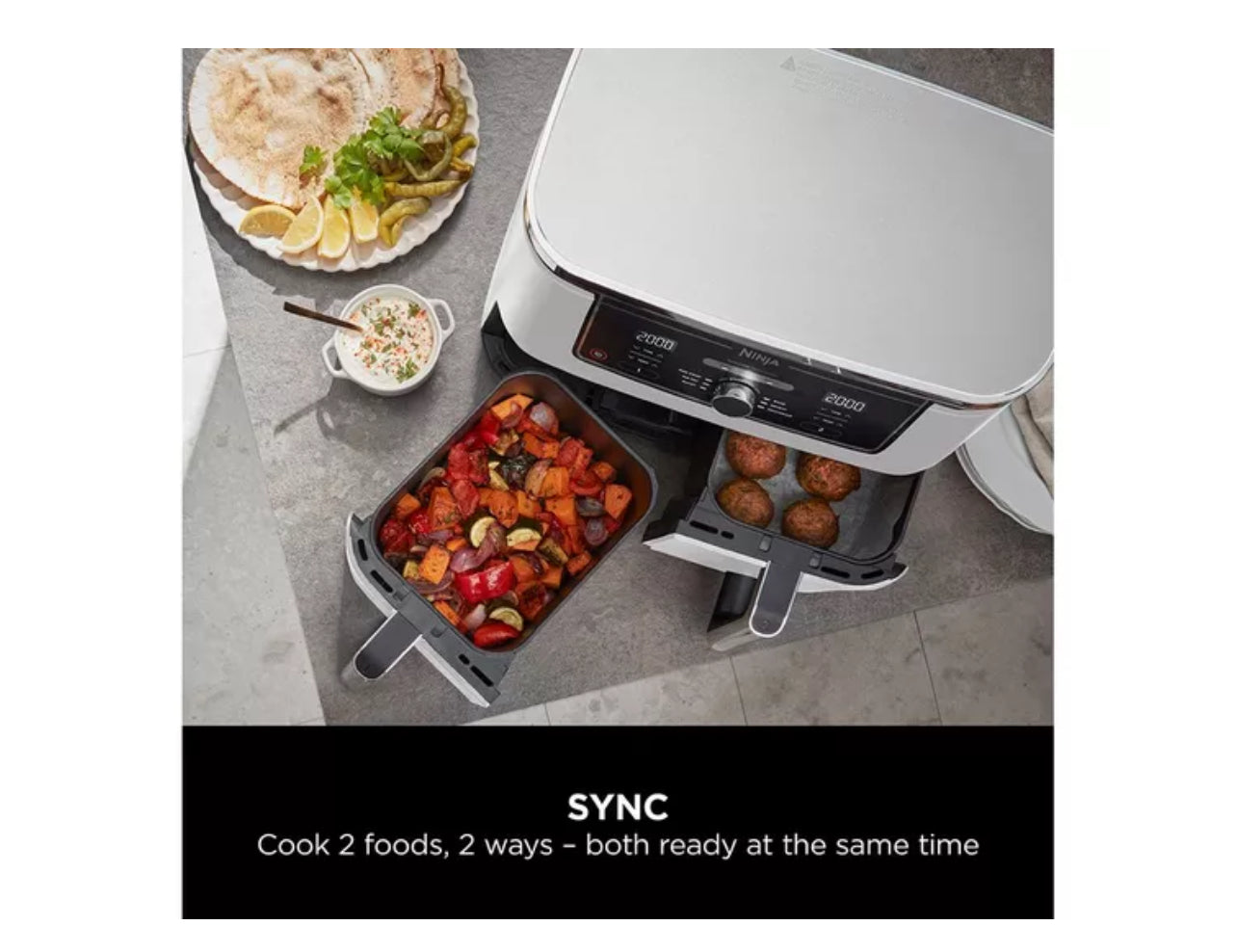 NINJA Foodi MAX Dual Zone AF400UKWH Air Fryer – White & Black
