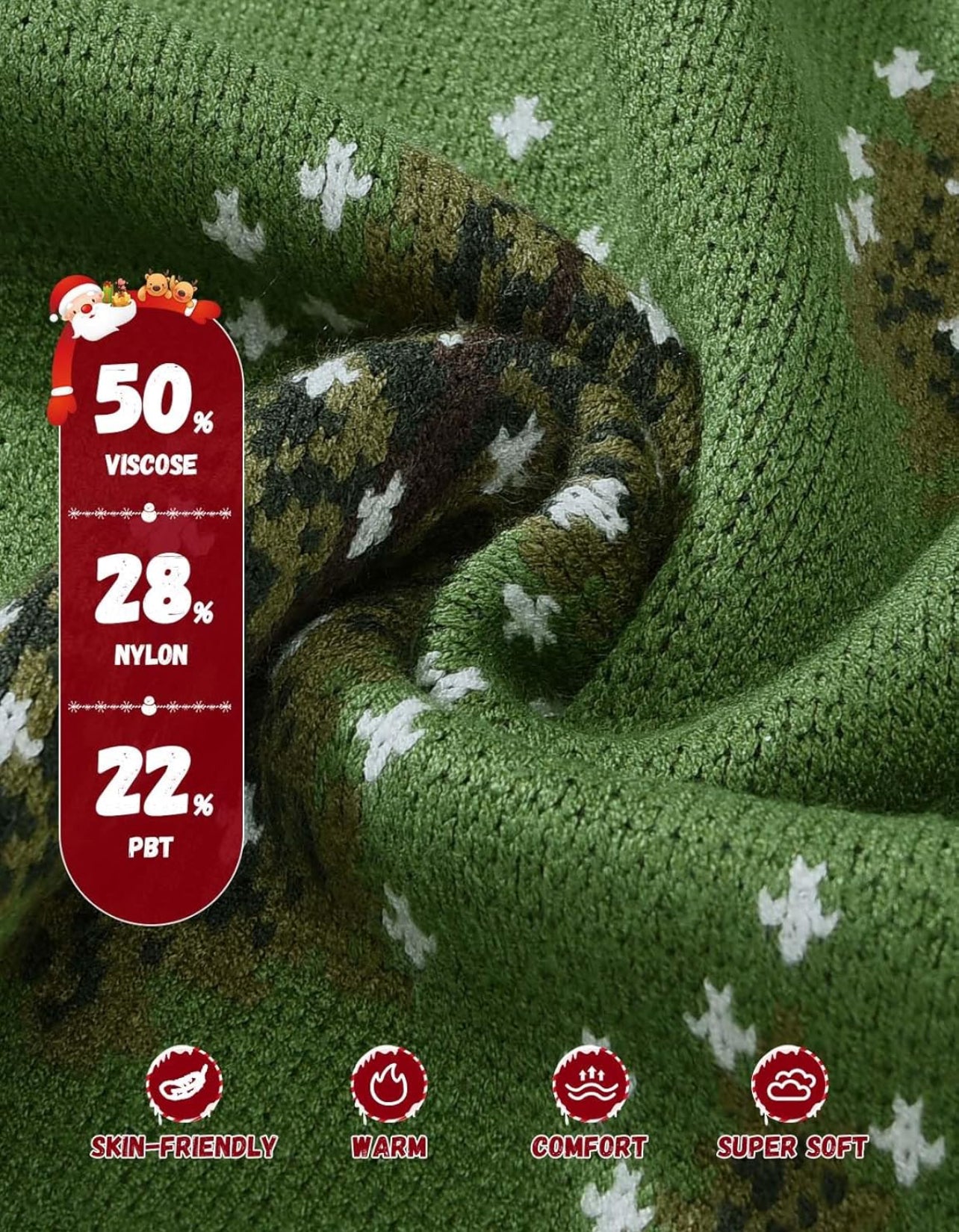 Heekpek Women's Jumpers Christmas Winter Long Sleeve Knitted Jumper Cowl Neck Sweater Warm Chunky Baggy Jumpers for Women Knitwear Winter Top