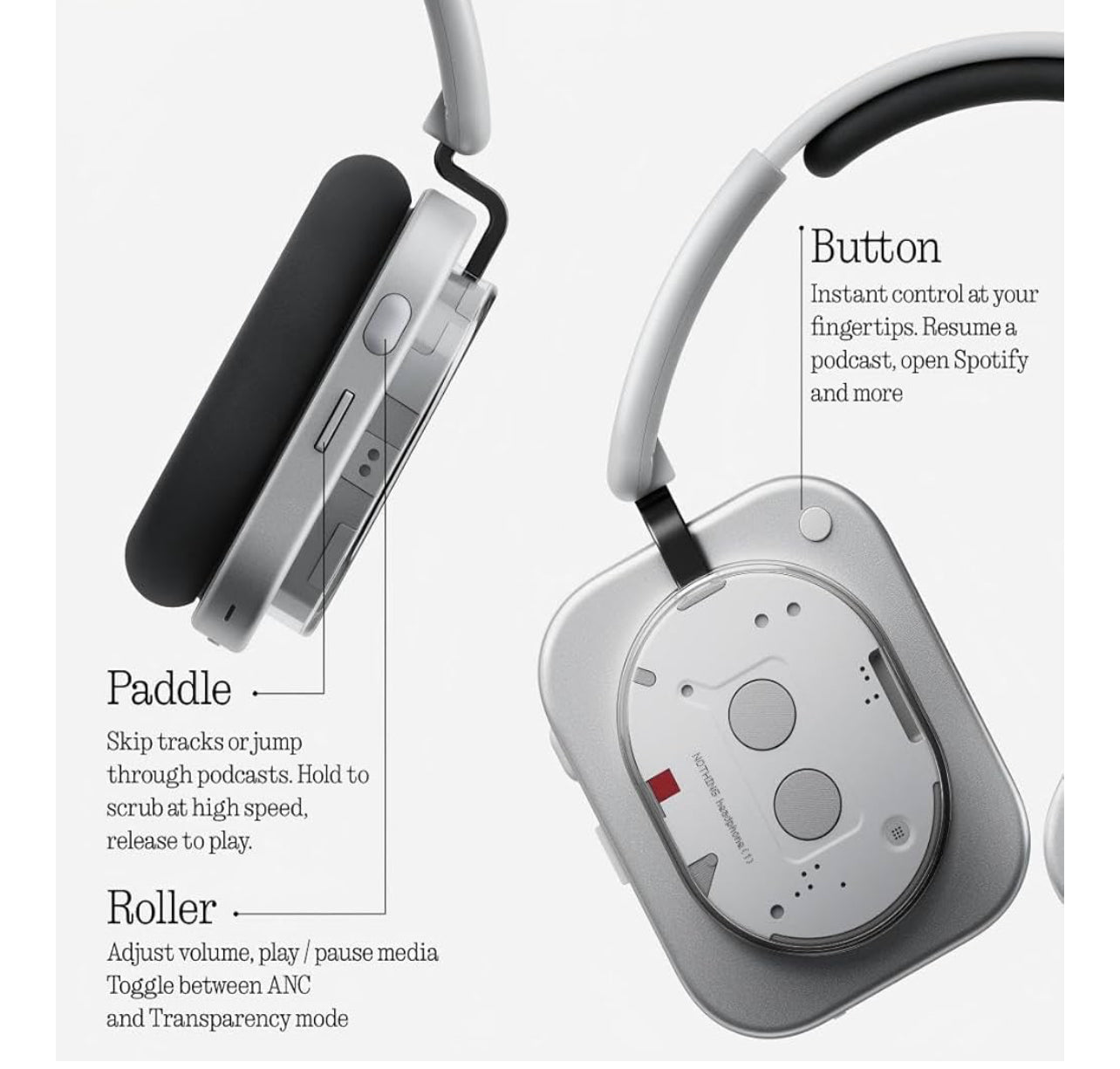 Nothing Headphone (1) Wireless Over Ear Headphones with Active Noise Cancelling, Up to 80 Hours of Battery Life, Hi-Res, Spatial Audio, Water Resistance