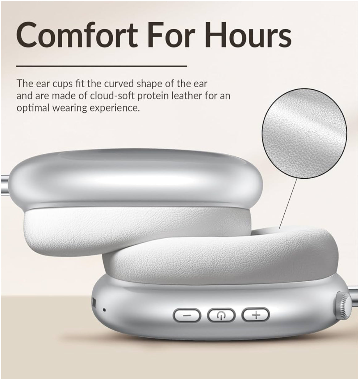 Wentronic Y02 Active Noise Cancelling Headphones,60H Battery,5 EQ Music Modes,Hi-Res Audio,Deep Bass,Foldable Wireless Over Ear Bluetooth 5.4 Headset,Breathable Leather Earpads