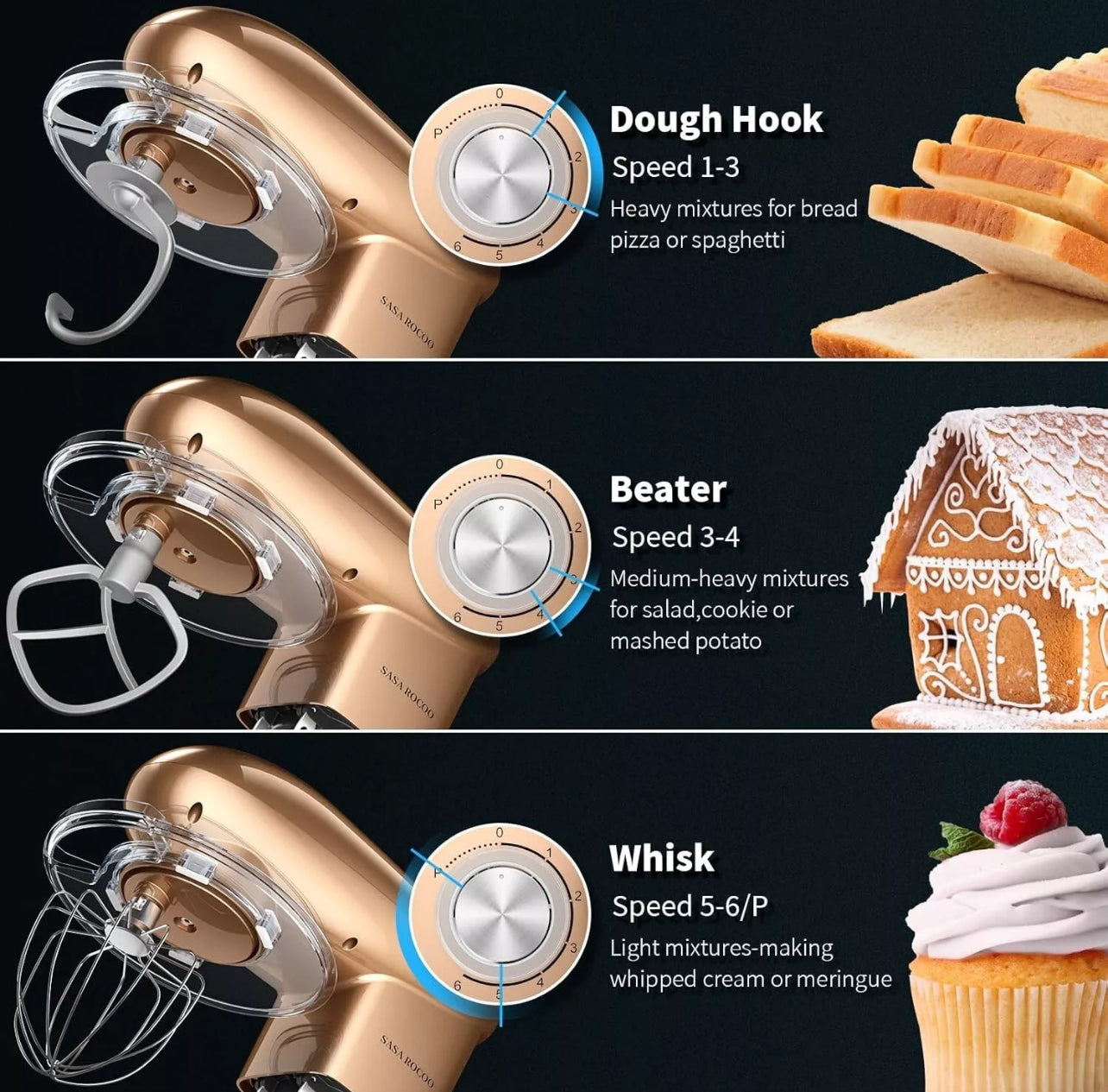 Powerful Stand Mixer – 1500W / 1800W | Kitchen Electric Mixer with Bowl & Attachments