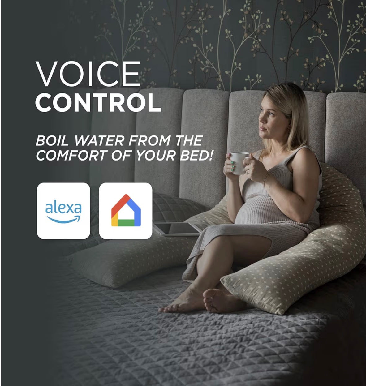 DMD Collective Store Smart Kettle 1.5L, Wi-Fi Touchscreen, Voice Control with Alexa & Google | Digital Temperature Display, Double Wall & Anti-Scalding Design, Energy-Efficient 2200W