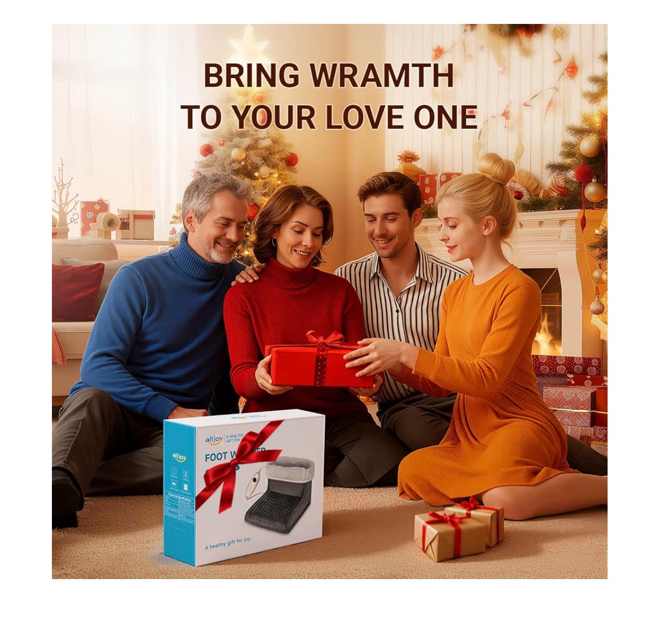 ALLJOY Electric Foot Warmer for Men and Women, Heated Feet Warmer for Cold Feet 6 Heat Levels & 90Mins Auto Off, Christmas Gifts Fast Heating Pad Foot Warmer with Removable Lining Machine Washable