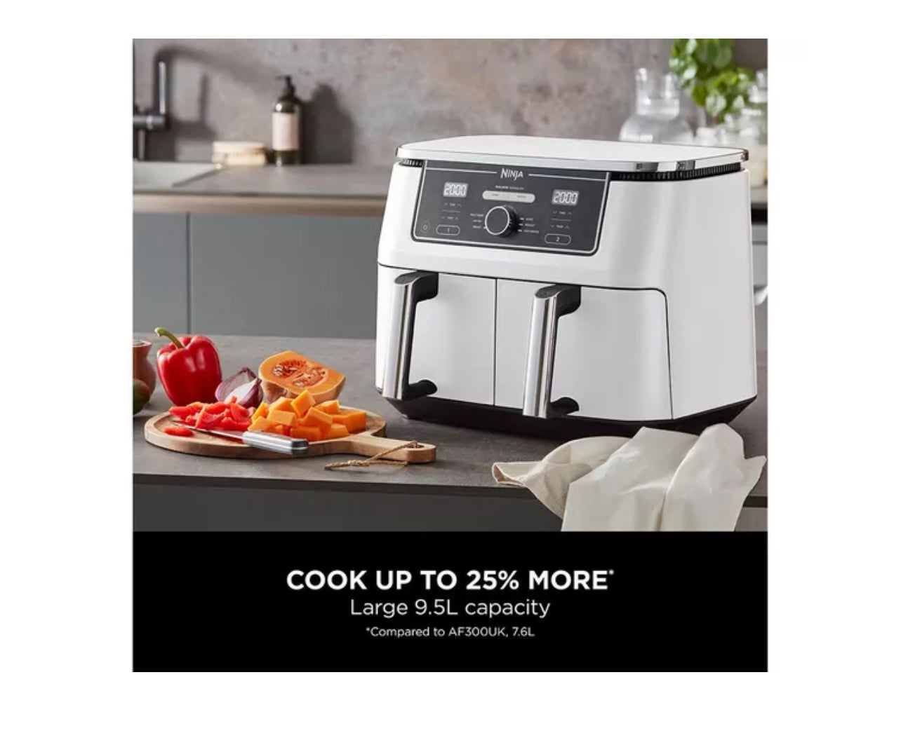 NINJA Foodi MAX Dual Zone AF400UKWH Air Fryer – White & Black