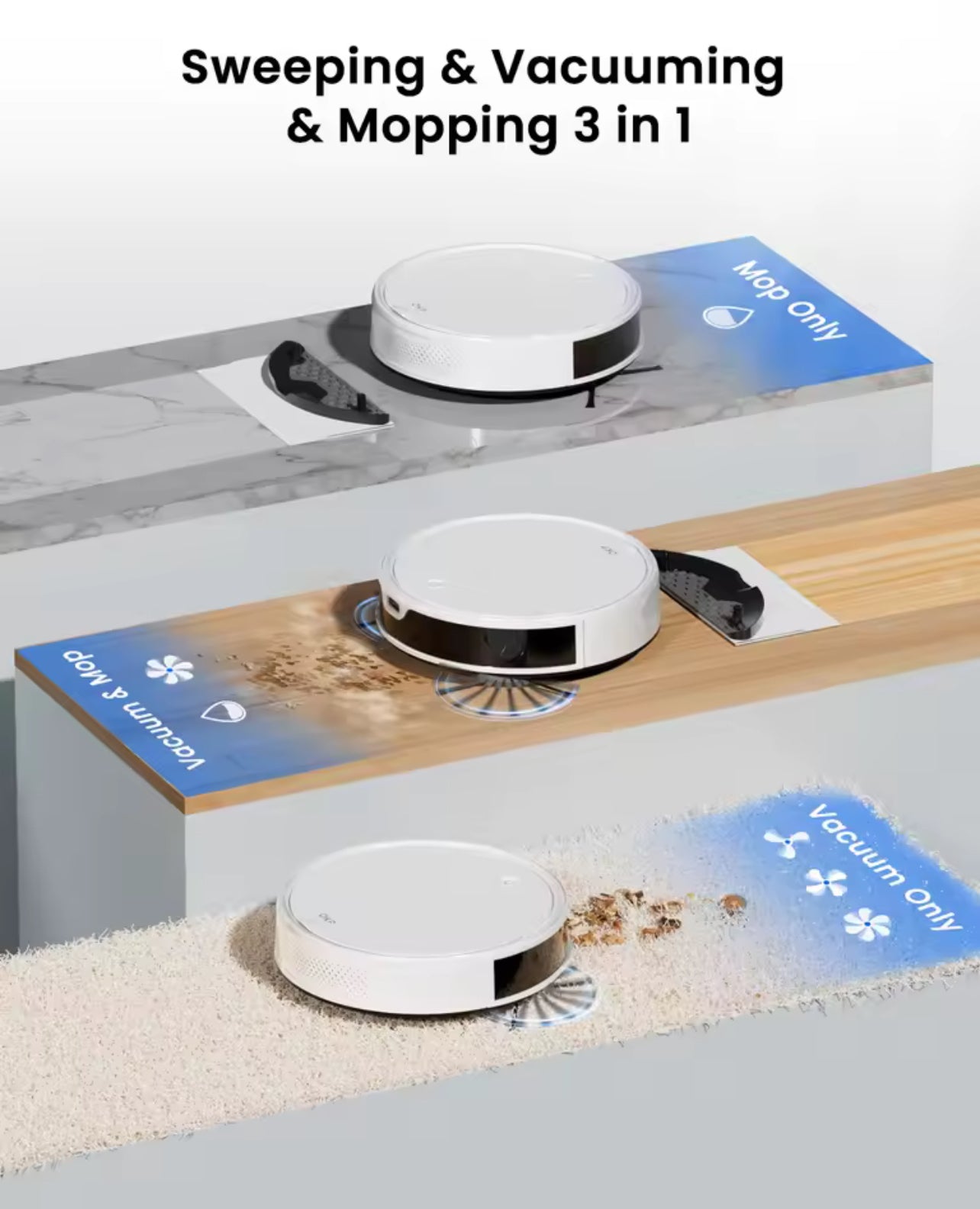 OKP K5 Ultra Robot Vacuum Cleaner – 5500Pa Suction, ToF Laser Mapping, 190° Obstacle Avoidance, 200-Min Runtime, App Control