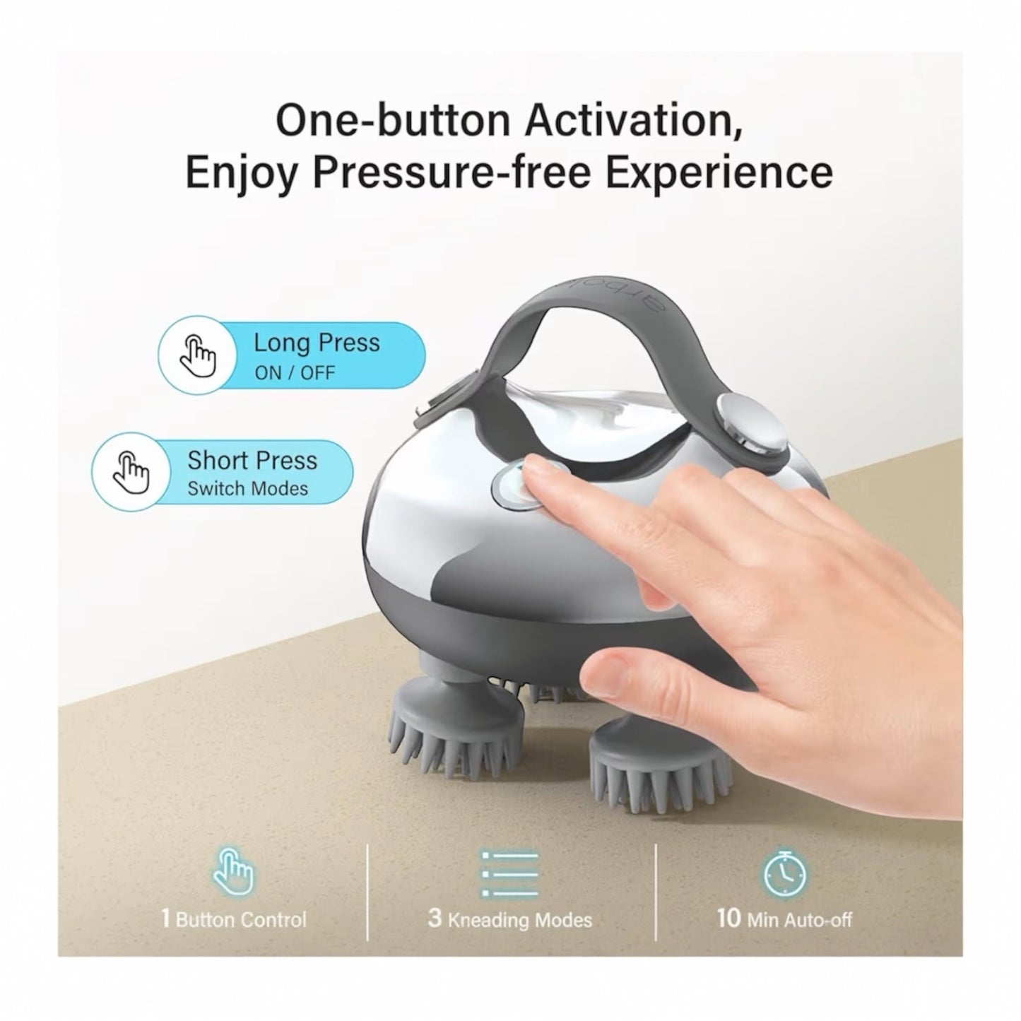 Head Massager Scalp, arboleaf Electric Scalp Massagers Waterproof Hair Massager for Hair Growth, Portable Handheld Massagers with Silicone Heads for Body Relaxation, Christmas Gifts for Women Men