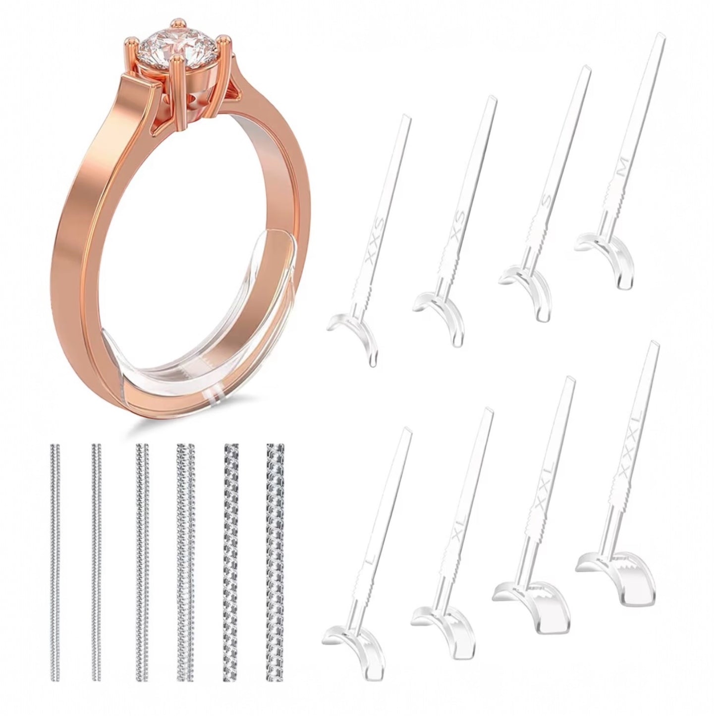 Haiou 14 Pack Ring Size Adjuster Silicone Ring Resizer for Loose Rings