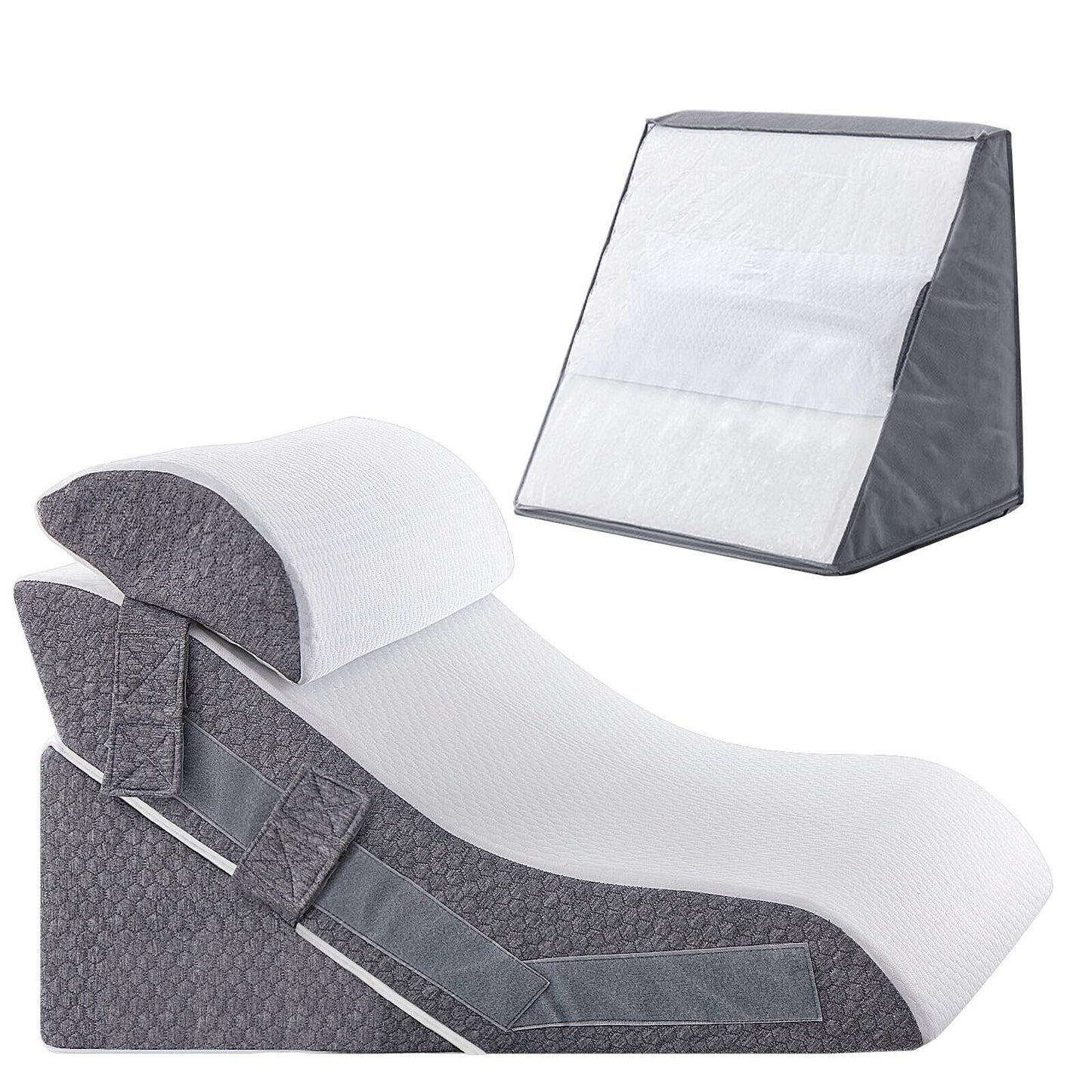 20-in-1 Memory Foam Bed Wedge Pillow for Ultimate Back Support and Comfort