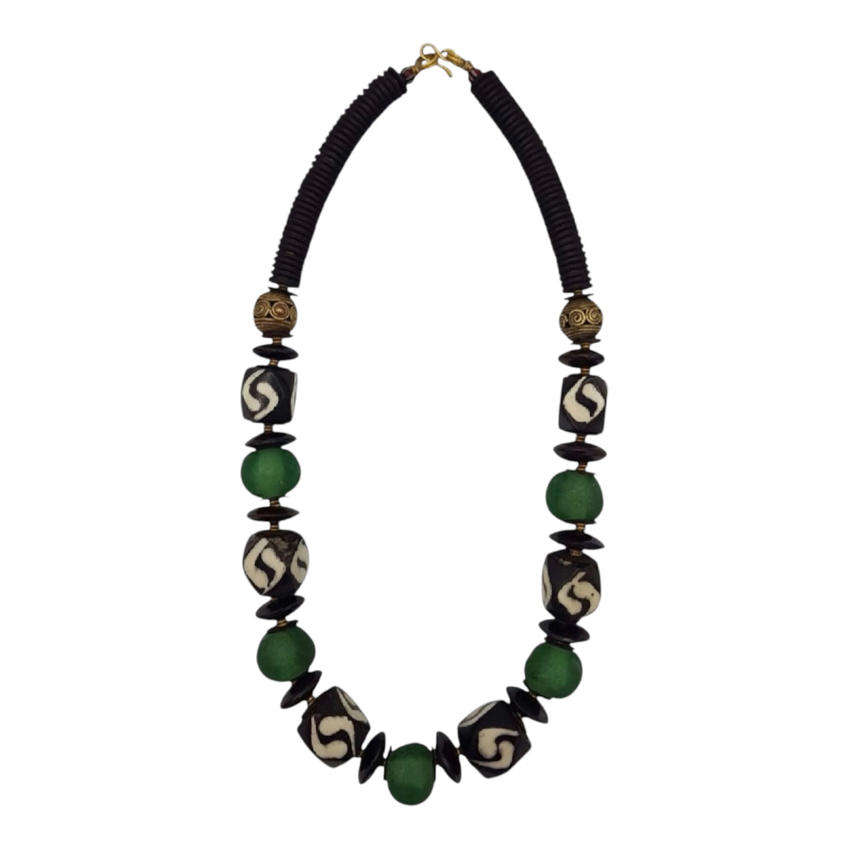 Green Kongo Handmade Beaded Necklace | African Jewellery