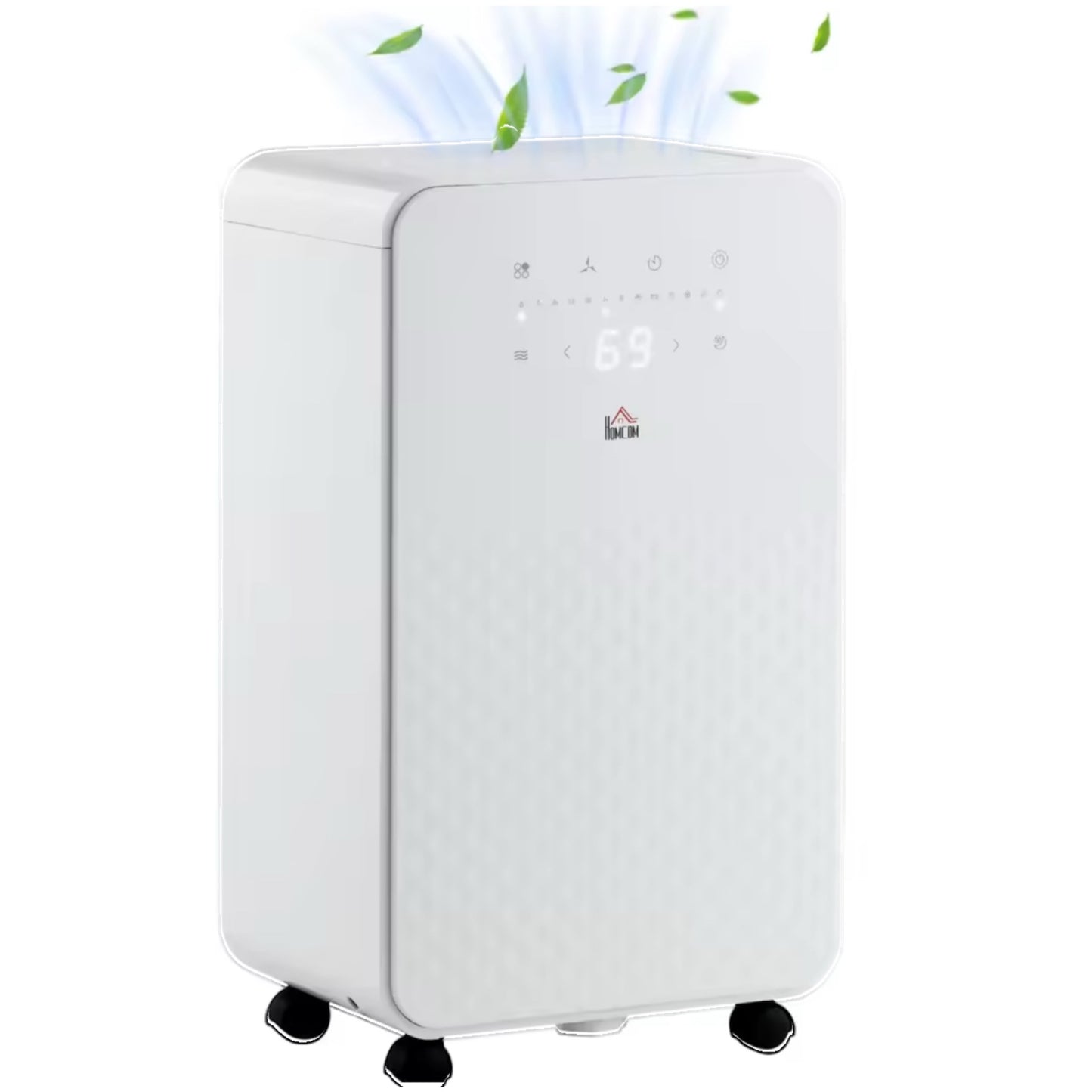 HOMCOM 12L/Day Portable Quiet Air Dehumidifier with Purifier, Timer, and 5 Modes
