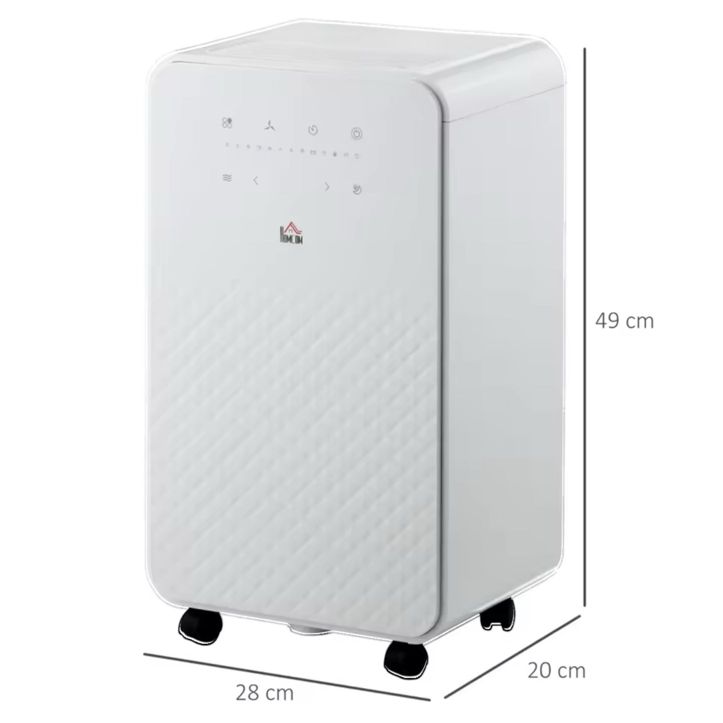 HOMCOM 12L/Day Portable Quiet Air Dehumidifier with Purifier, Timer, and 5 Modes