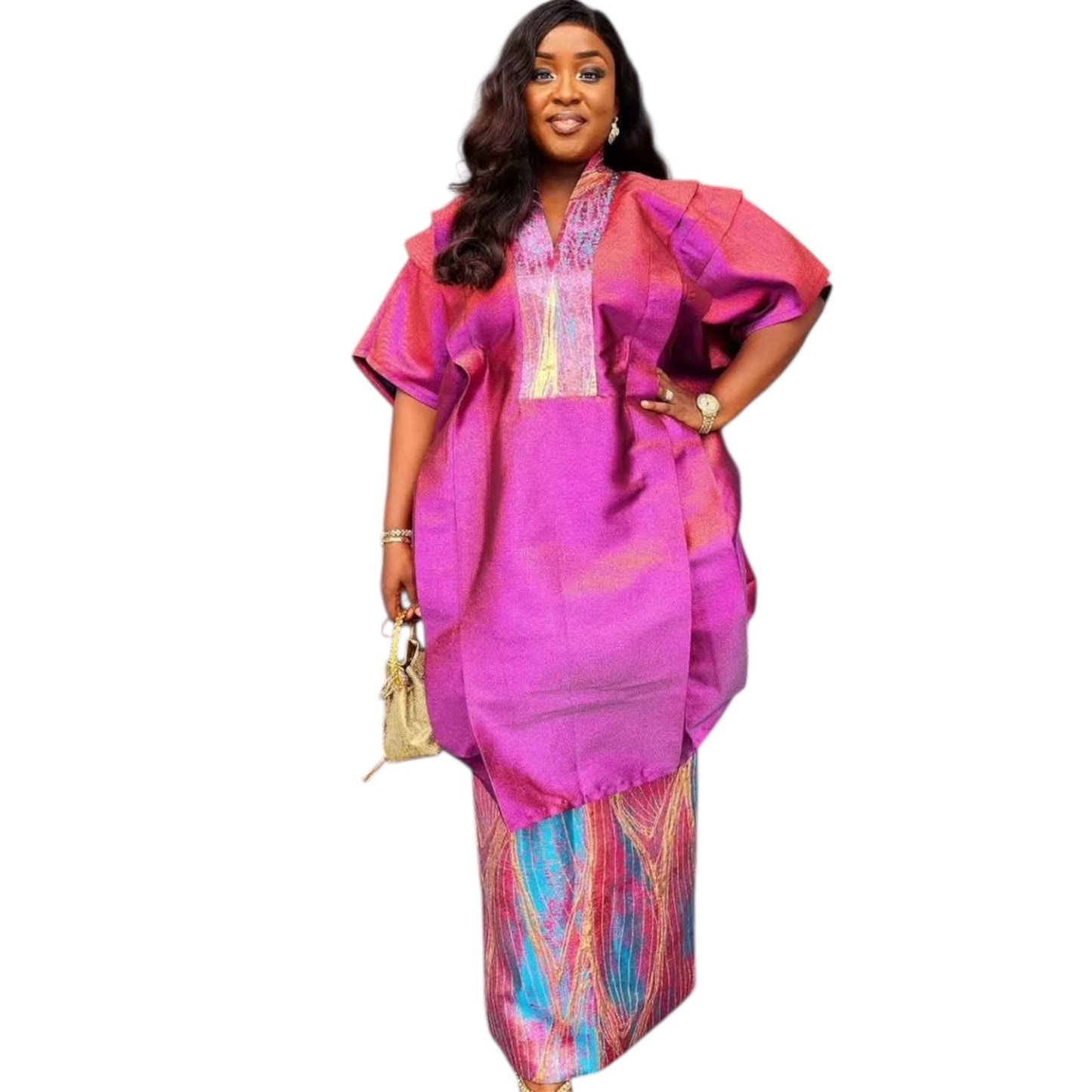 African 2-Piece Outfit for Women – Dashiki Ankara Top & Skirt Set, Plus Size Wedding & Party Dress