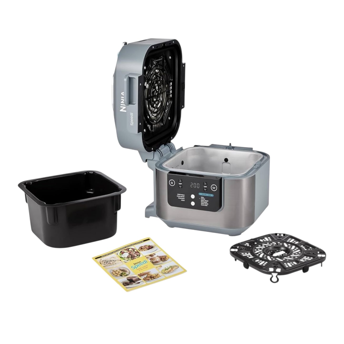 Ninja Speedi 10-in-1 Rapid Cooker, Air Fryer and Multi Cooker, 5.7L, Meals for 4 in 15 Minutes, Air Fry, Steam, Grill, Bake, Roast, Sear, Slow Cook & More, Cooks 4 Portions, Sea Salt Grey, ON400UK