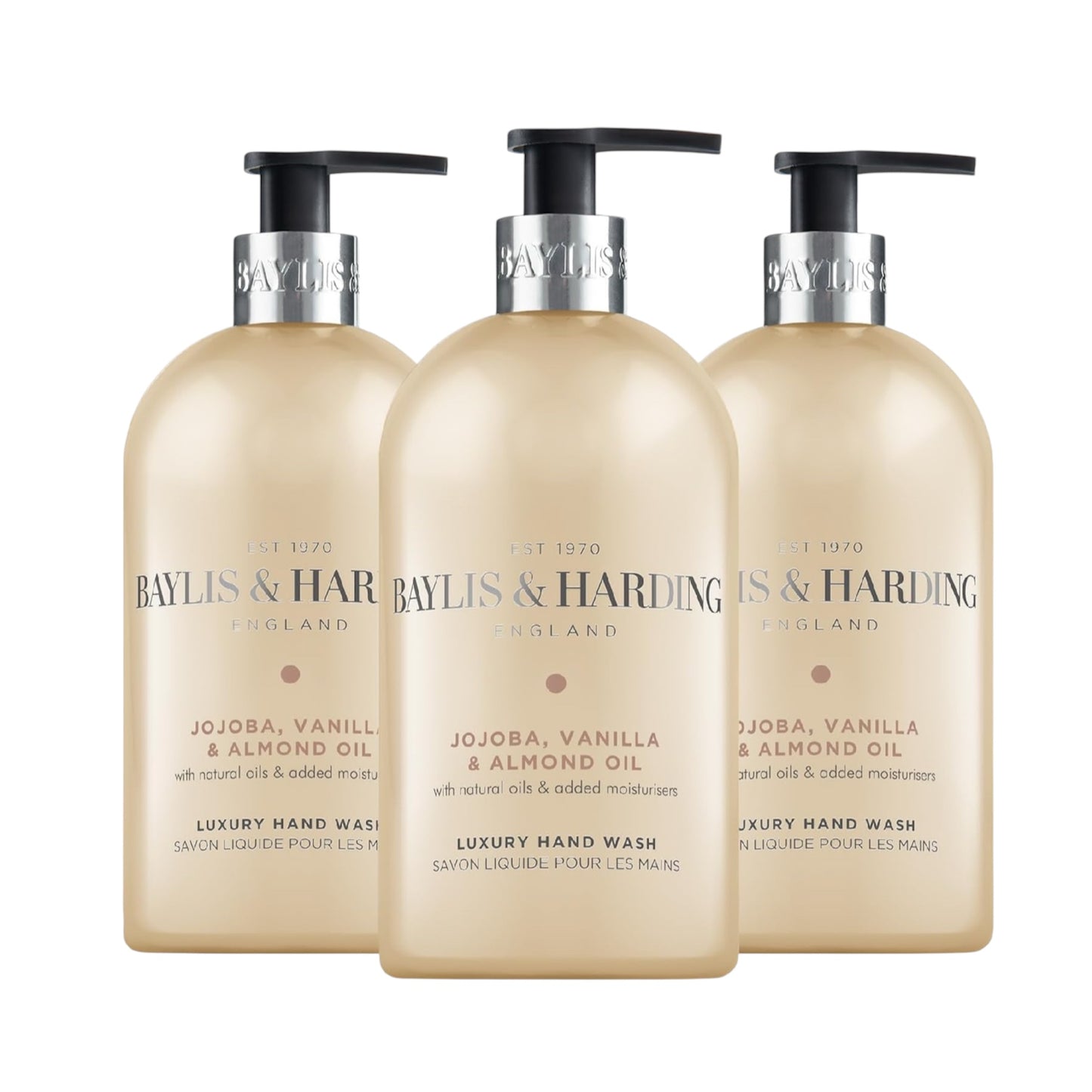Baylis & Harding Jojoba, Vanilla & Almond Oil Hand Wash, 500 Ml (Pack of 3) - Vegan Friendly