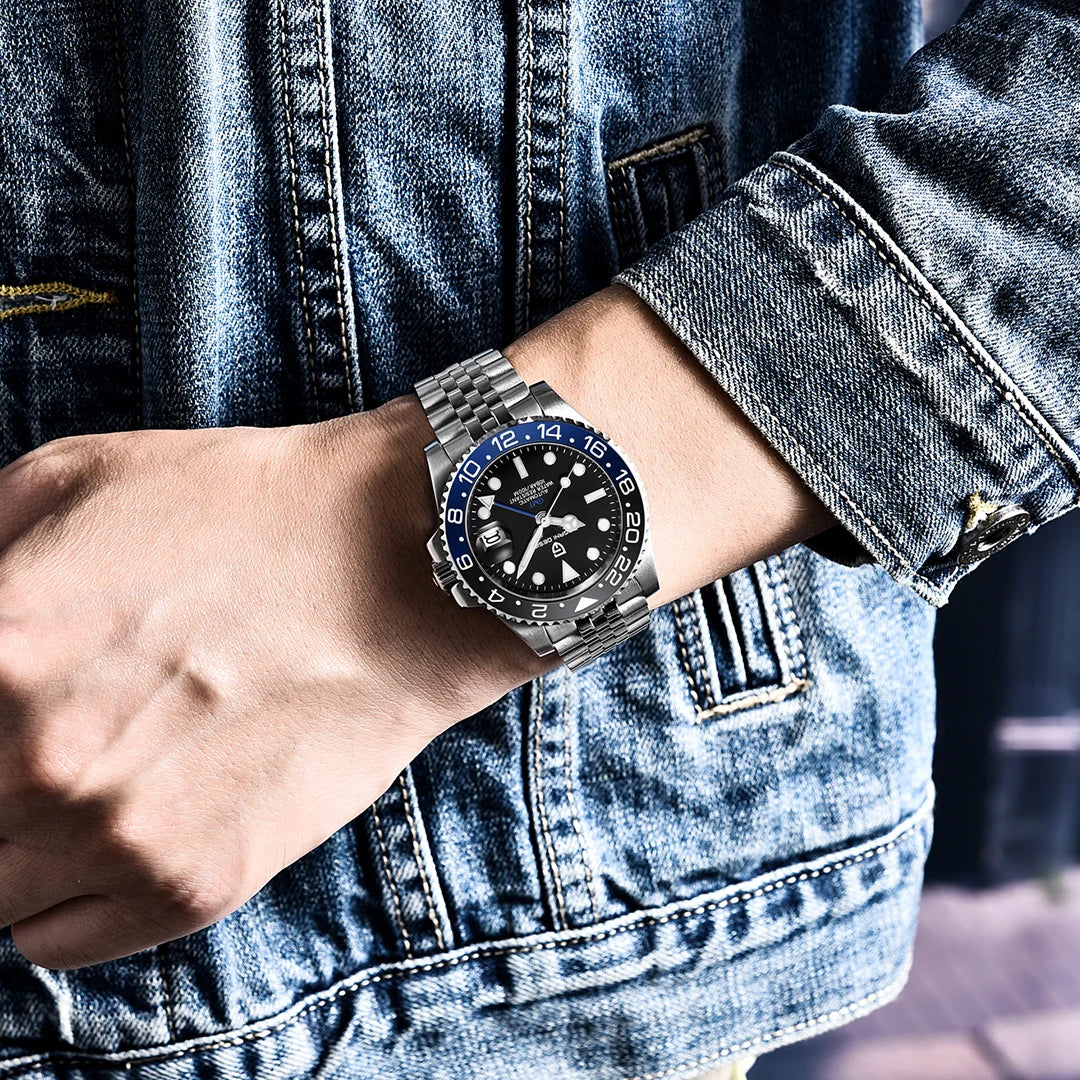 40MM Ceramic GMT Automatic Watch Men'S Mechanical Watch Sapphire Glass 100M Waterproof Men'S Mechanical Watch