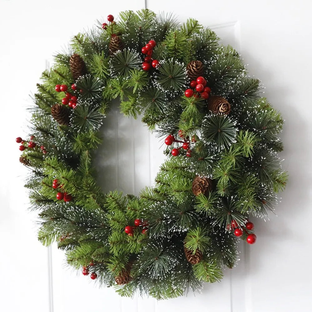 With Pinecone and Berry Christmas Hanging Garland Artificial Holiday Art Xmas Wreath Gifts Multifunctional 20/30/40Cm