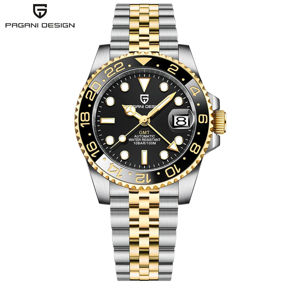 40MM Ceramic GMT Automatic Watch Men'S Mechanical Watch Sapphire Glass 100M Waterproof Men'S Mechanical Watch