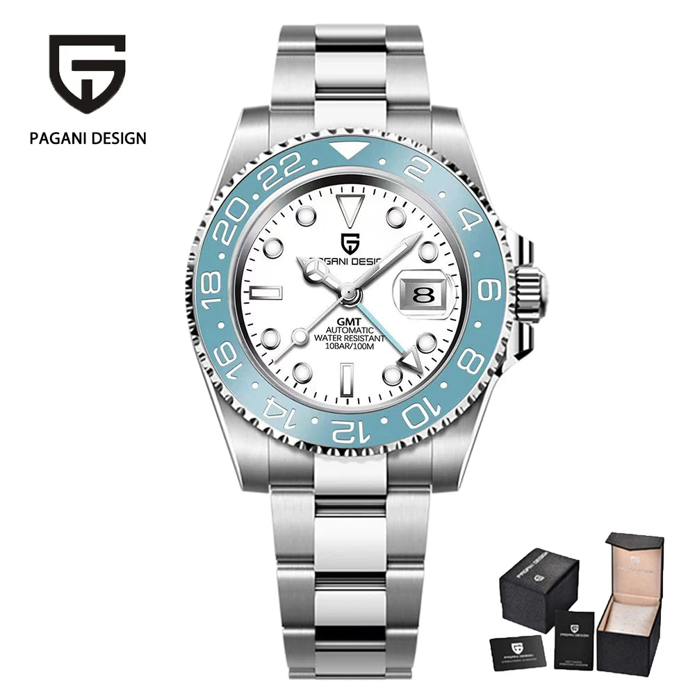 40MM Ceramic GMT Automatic Watch Men'S Mechanical Watch Sapphire Glass 100M Waterproof Men'S Mechanical Watch
