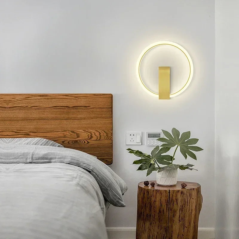 Modern LED Wall Lamp Black Gold Wall Sconce for Living Room Bedroom Bedside Light Home Corridor Aisle Decoration Lustre Lighting