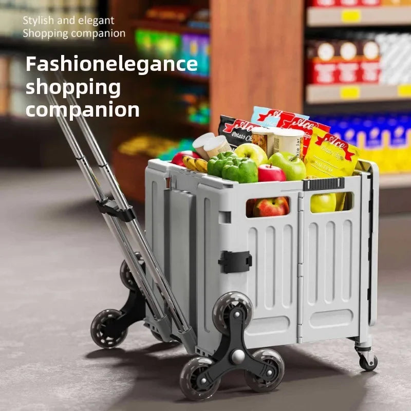 Camping and Storage Boxhome Multifunctional Grocery Cart, Portable and Foldable Shopping Cart, Outdoor Trolley Cart, Stall,