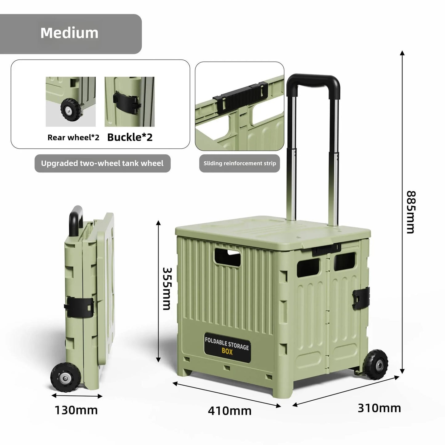 Camping and Storage Boxhome Multifunctional Grocery Cart, Portable and Foldable Shopping Cart, Outdoor Trolley Cart, Stall,