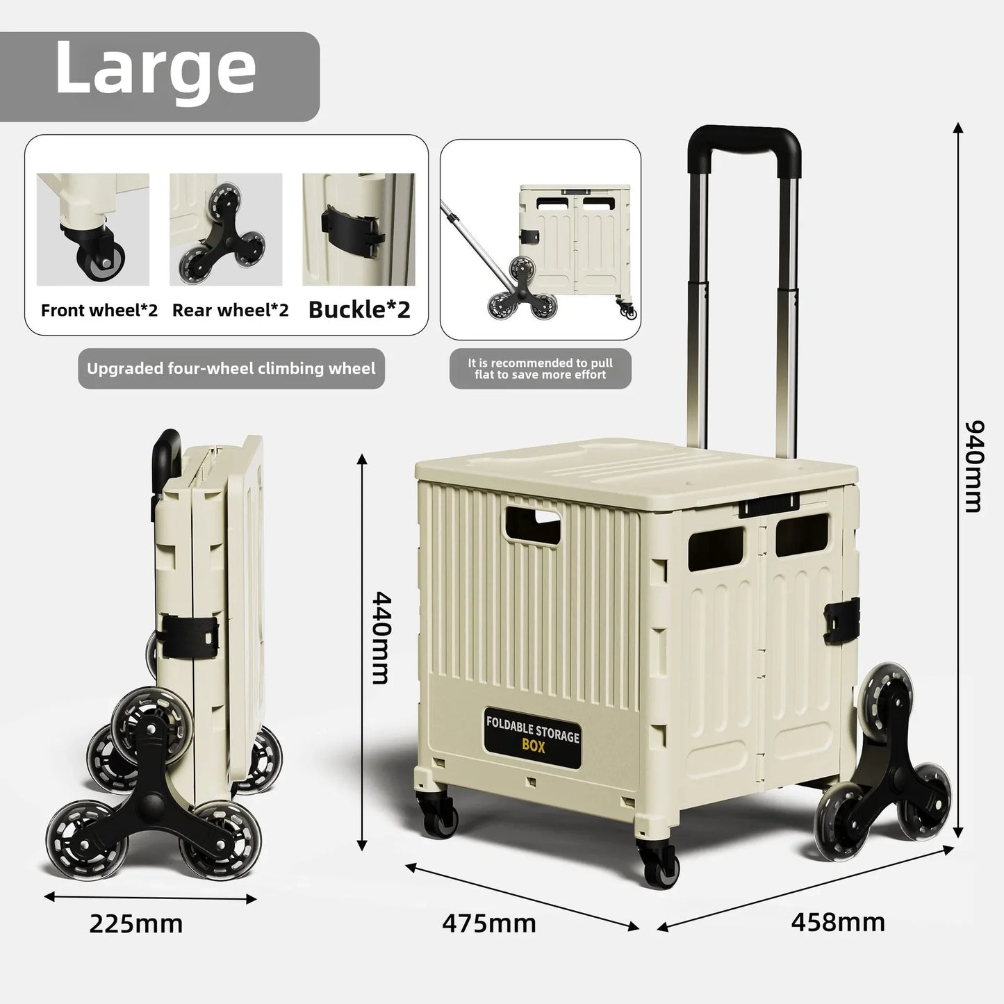 Camping and Storage Boxhome Multifunctional Grocery Cart, Portable and Foldable Shopping Cart, Outdoor Trolley Cart, Stall,