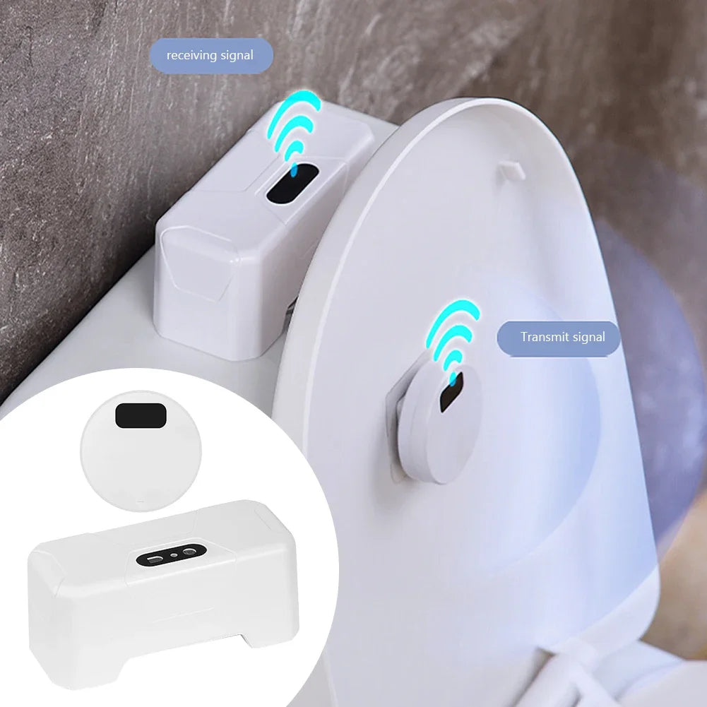 Automatic Toilet Flush Button Induction Toilet Flusher External Infrared Flush Splash-Proof with Wireless Transmitter