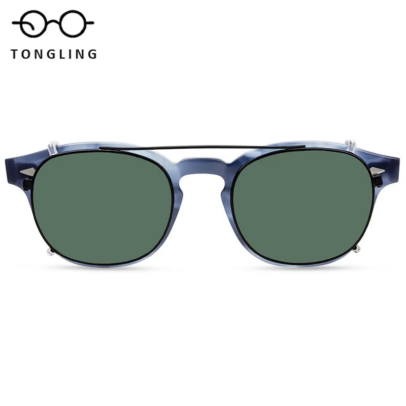 Highend Acetate Sunglasses with Removable Clipon Lenses Dualpurpose Fashionable and Functional for Men Women Outdoor Daily Wear