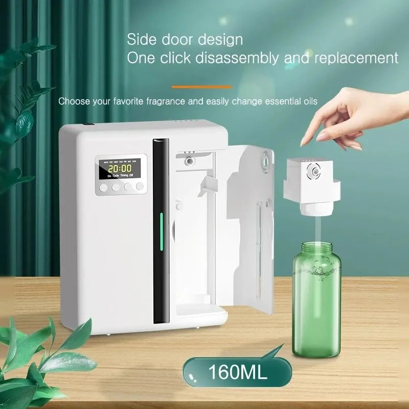 160Ml Waterless Scent Diffuser Bluetooth Wall-Mounted Fragrance Machine Smart Scent Diffuser for Essential Oil Hotel Home