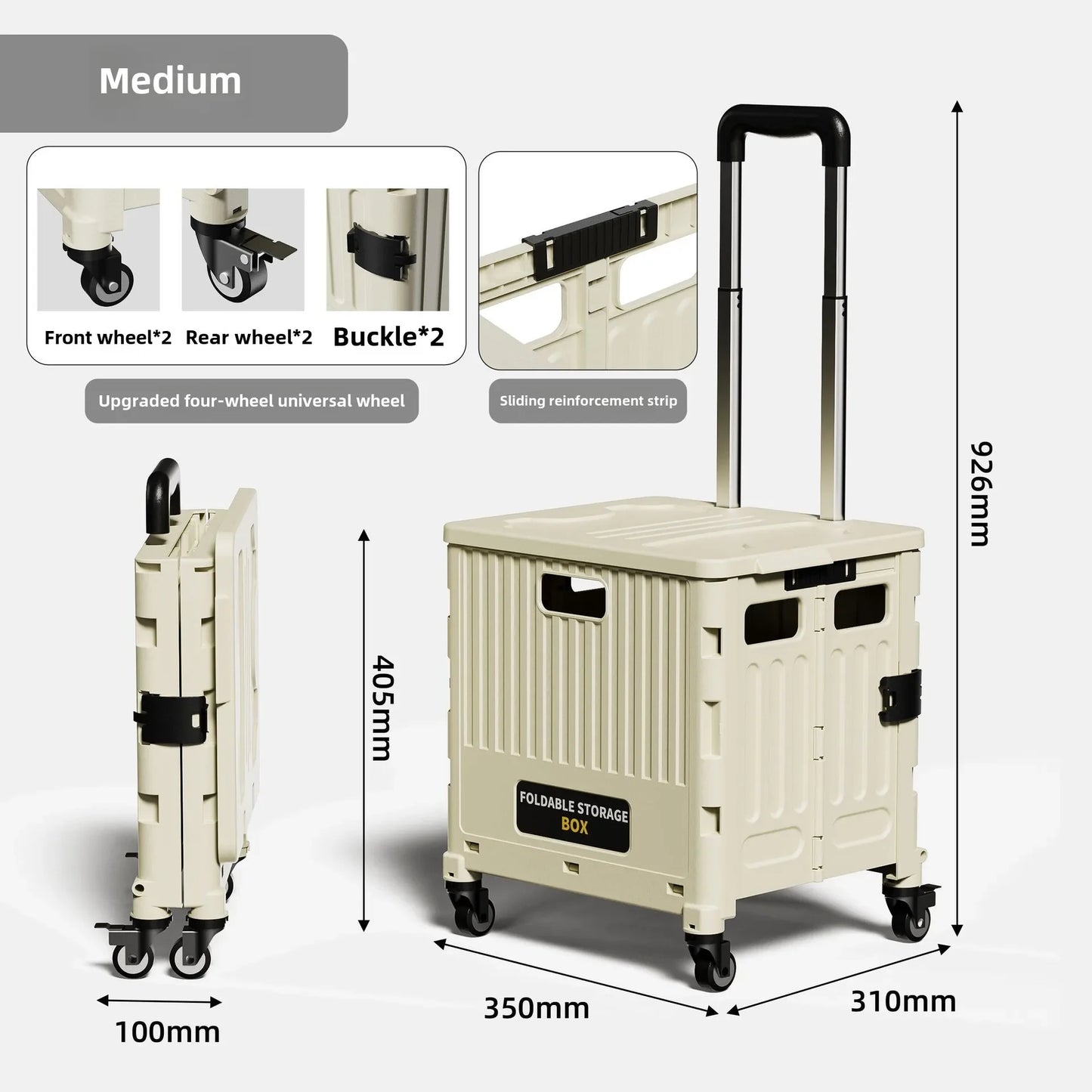 Camping and Storage Boxhome Multifunctional Grocery Cart, Portable and Foldable Shopping Cart, Outdoor Trolley Cart, Stall,