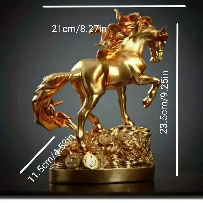 1 Piece - Horse Statue Decorative Art, Wealth Prophecy Statue, Suitable for Home Living Room, Bar, Coffee Shop, Room Decoration