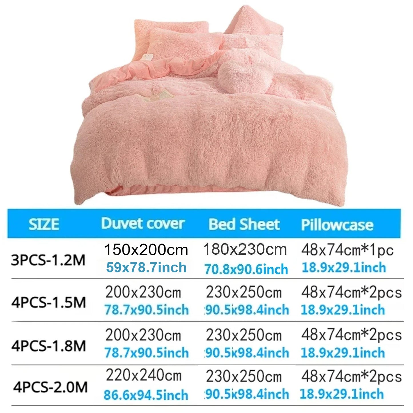 3/4PCS Luxurious Plush Duvet Cover Set – Cozy & Soft Bedding, Perfect for Bedroom Comfort, Ideal for Guest Rooms and Dorm Aesth