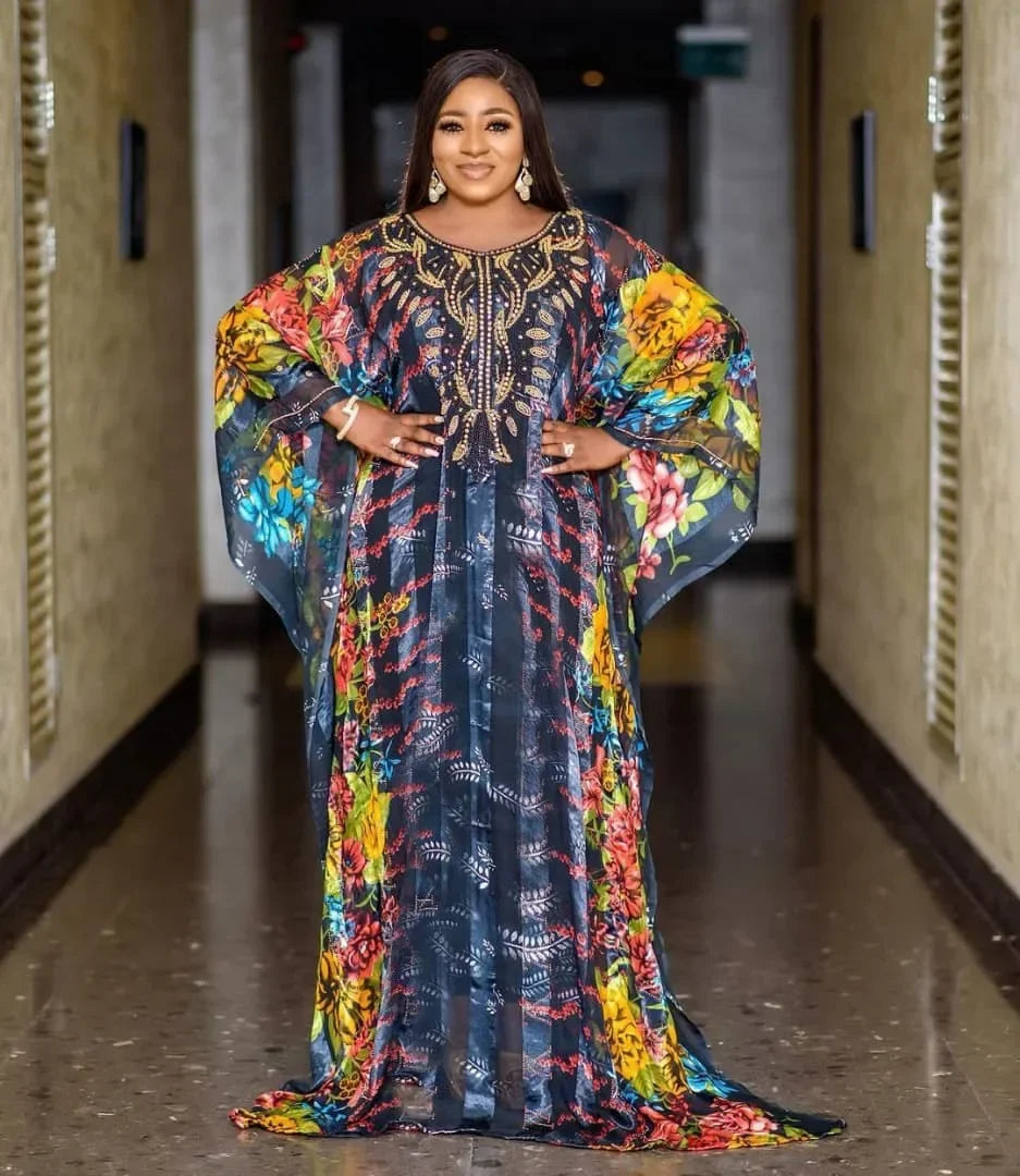 Customized African Dresses for Women 2025 Fall Long Maxi Dress African Clothes Dashiki Sexy Abaya Dubai Boubou Robe Africaine Fe