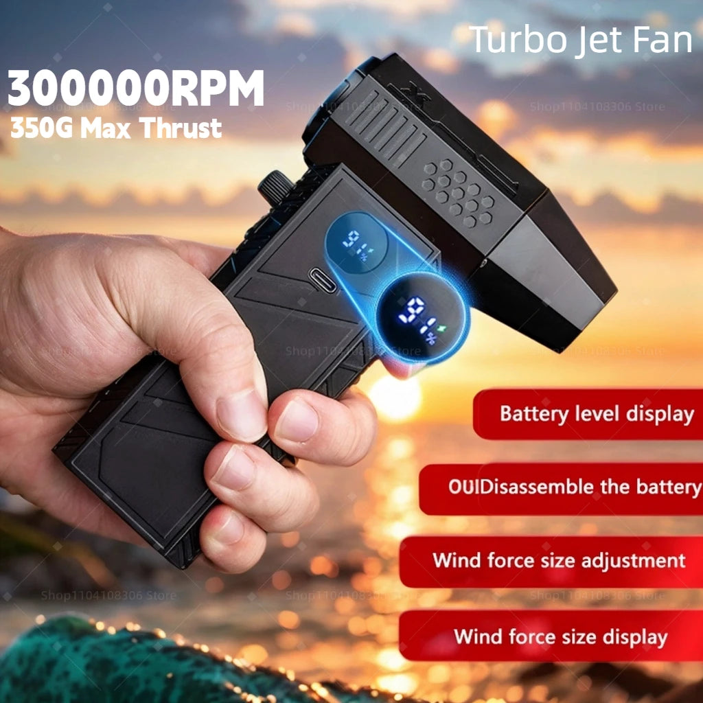 Violent Fan 400000RPM Powerful Air Blower Vacuum Dust Cleaner Type-C Charging Strong Winds 53M/S Brushless Turbo Jet Blower 