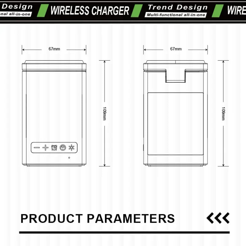 6 in 1 Magnetic Wireless Charger Stand Bluetooth Speaker Alarm Clock for Magsafe Iphone 16 15 14 Pro Max Airpods Pro Apple Watch