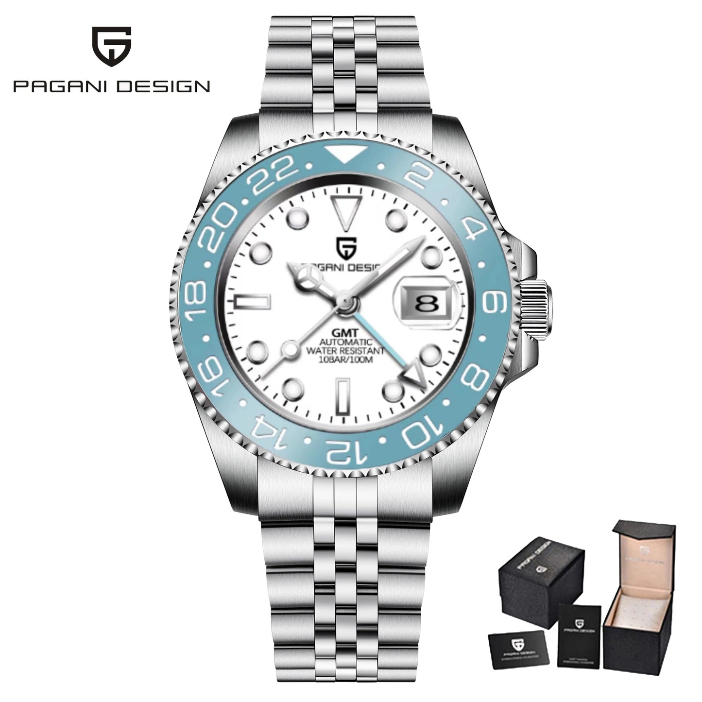 40MM Ceramic GMT Automatic Watch Men'S Mechanical Watch Sapphire Glass 100M Waterproof Men'S Mechanical Watch